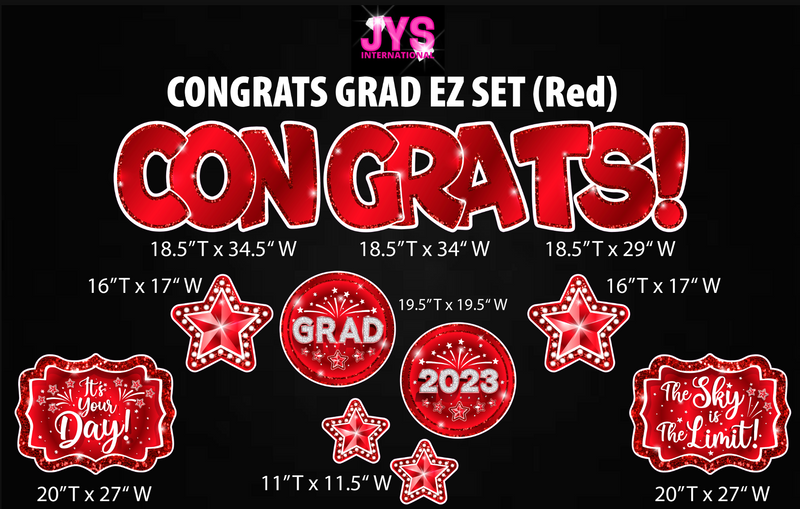 CONGRATS EZ SET: MULTIPLE COLORS - Yard Card Signs by JYS International