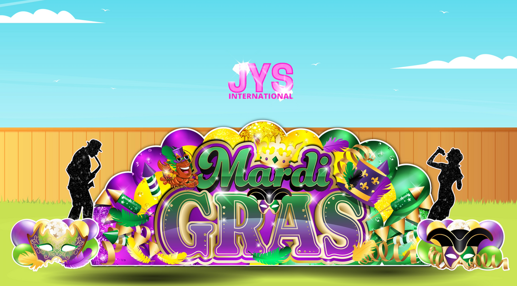 MARDI GRAS OVERLOAD (EZ FOLD) - Yard Card Signs by JYS International