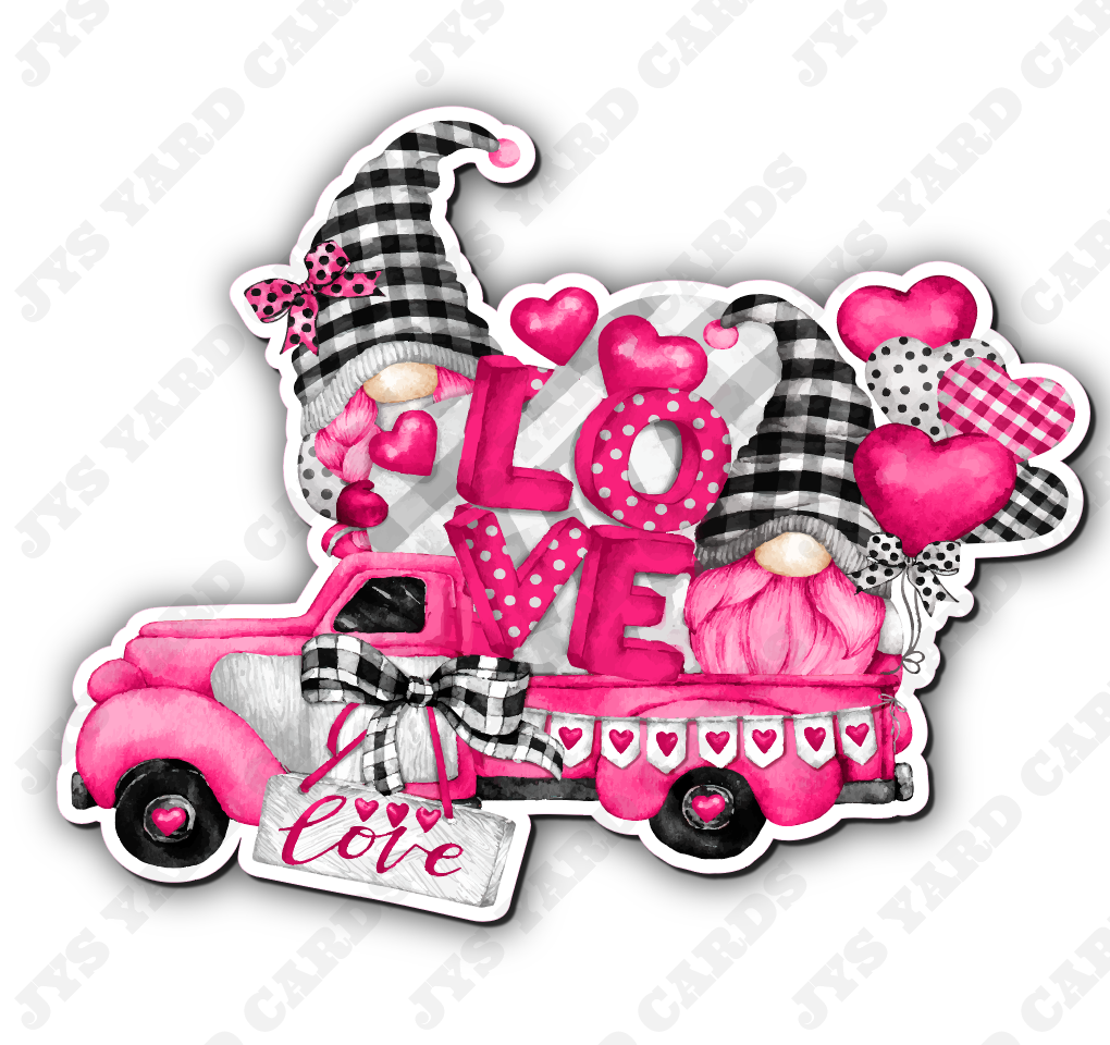 GNOME TRUCK: HOT PINK - Yard Card Signs by JYS International