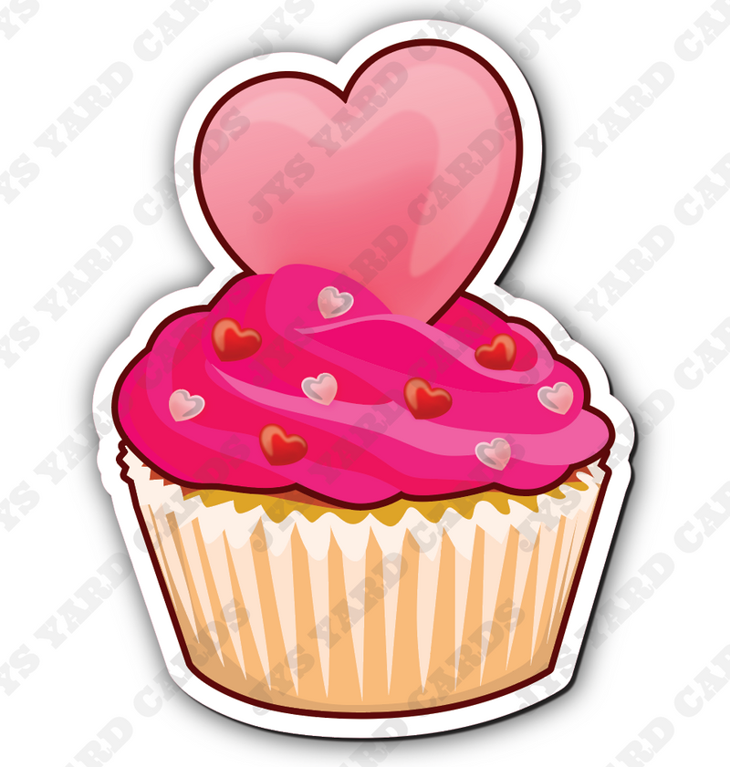 PINK HEART CUPCAKE - Yard Card Signs by JYS International