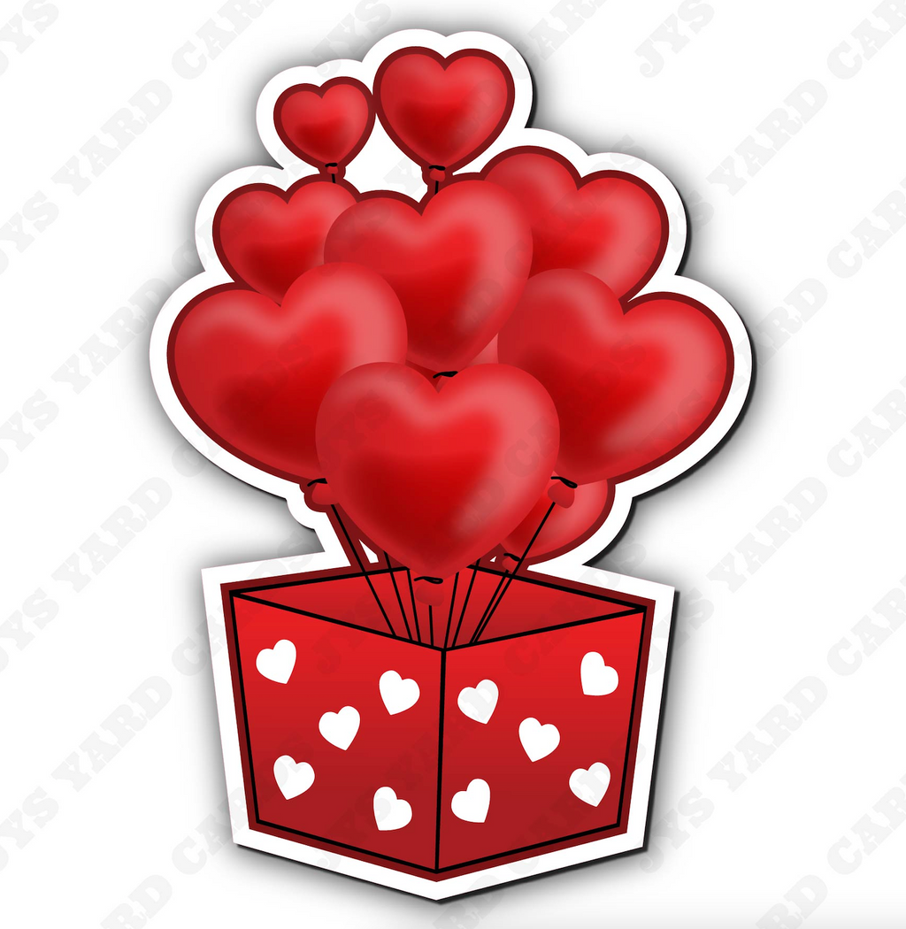 BOX OF BALLOON HEARTS: RED - Yard Card Signs by JYS International