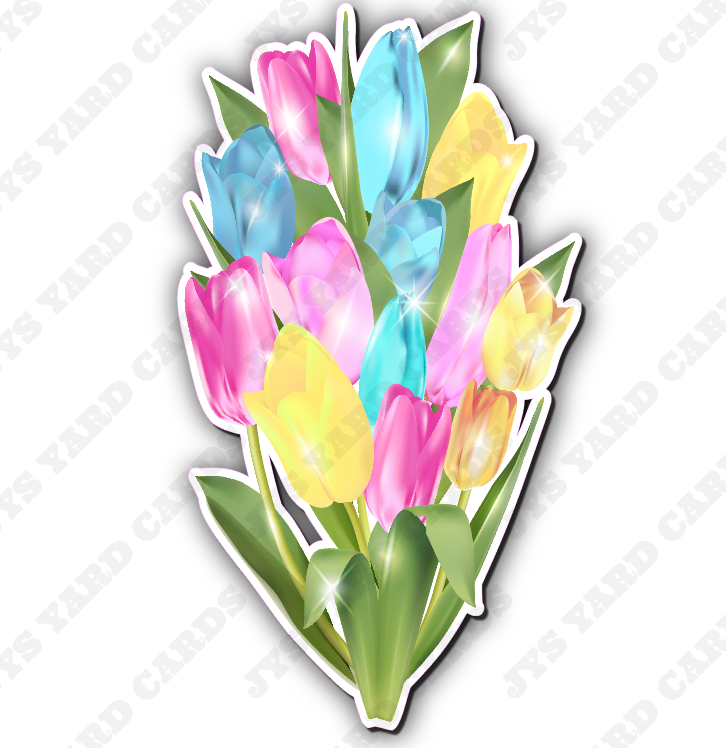 PASTEL TULIP TOWER - Yard Card Signs by JYS International