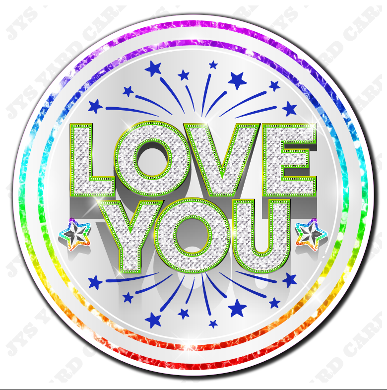 LOVE YOU: WHITE RAINBOW - Yard Card Signs by JYS International