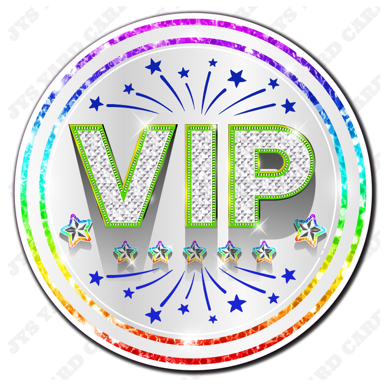 VIP: WHITE RAINBOW - Yard Card Signs by JYS International