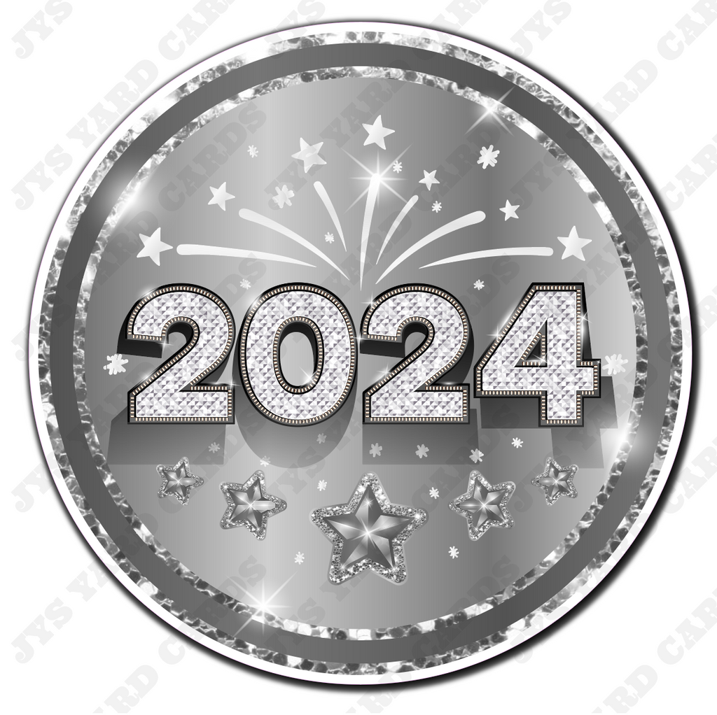 2024 Round Keepsake: Silver - Yard Card Signs by JYS International