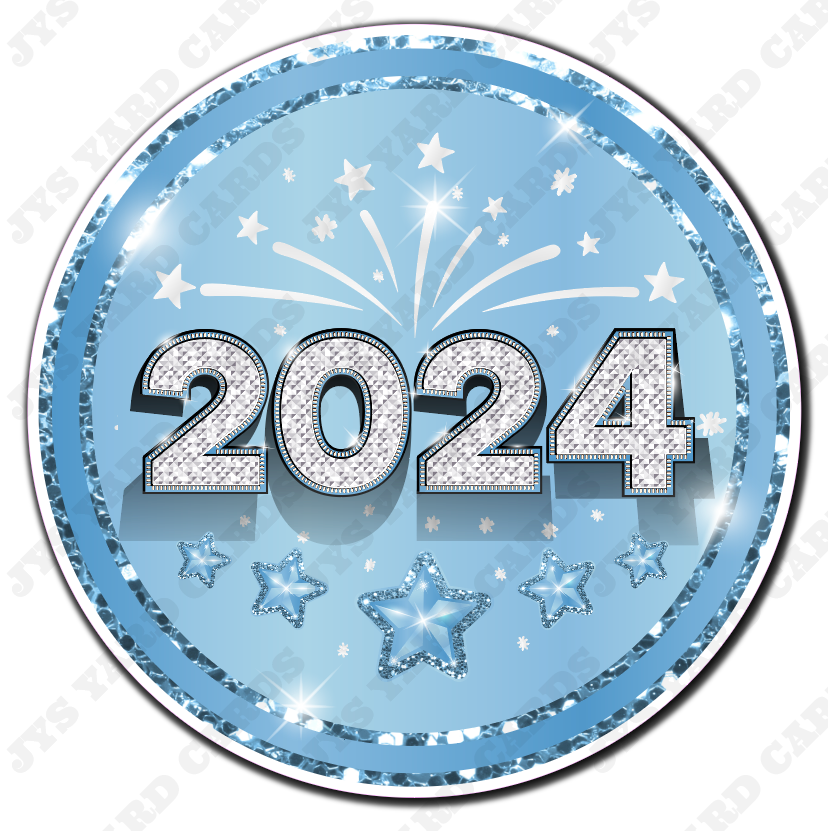 2024 Round Keepsake: Light Blue - Yard Card Signs by JYS International