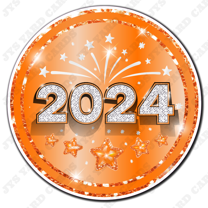 2024 Round Keepsake: Orange - Yard Card Signs by JYS International