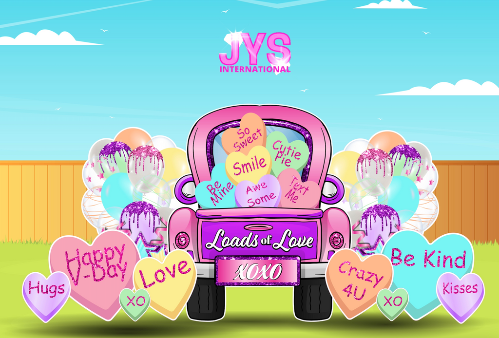 TALK LOVE TO ME TRUCK: With Conversation Hearts - Yard Card Signs by JYS International