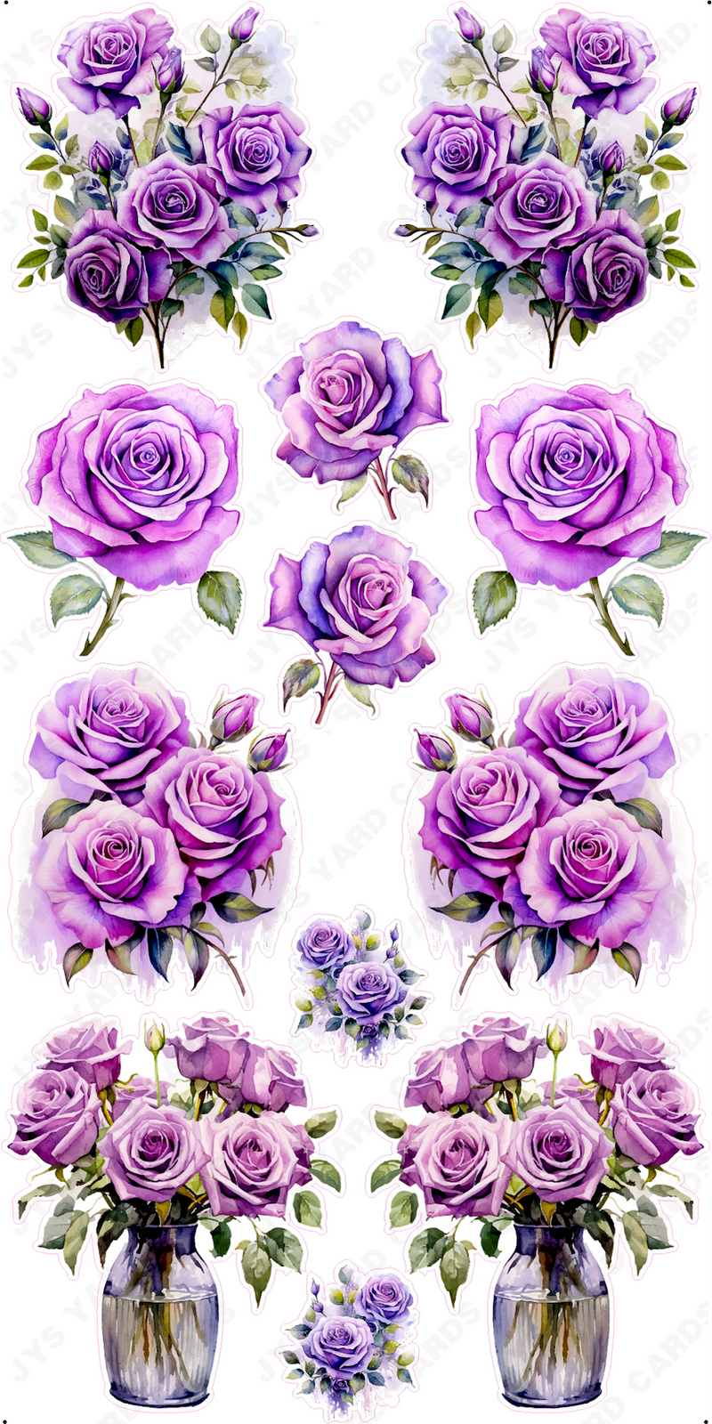 PURPLE FLORALS - Yard Card Signs by JYS International