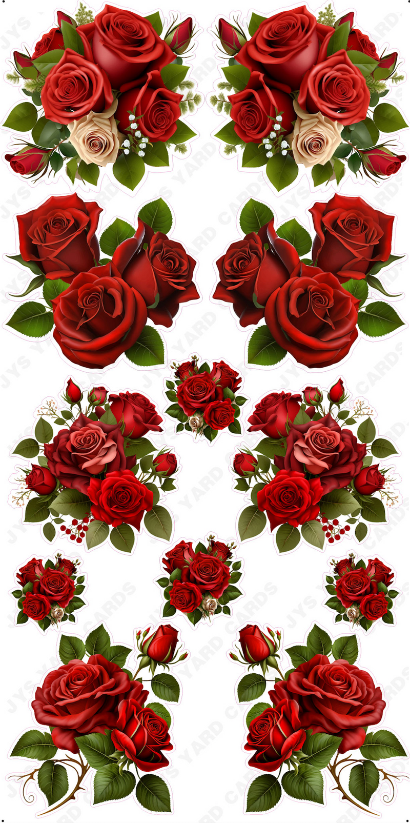 RED ROSES - Yard Card Signs by JYS International