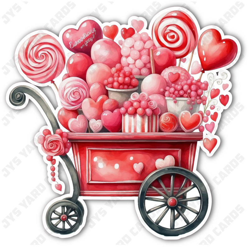 CANDY & HEARTS CART - Yard Card Signs by JYS International