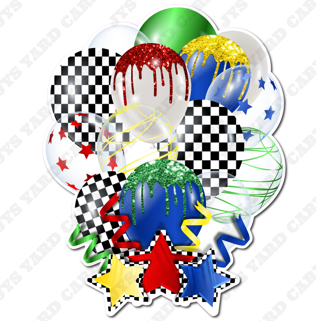 SINGLE JAZZY BALLOON: Racing Theme - Yard Card Signs by JYS International