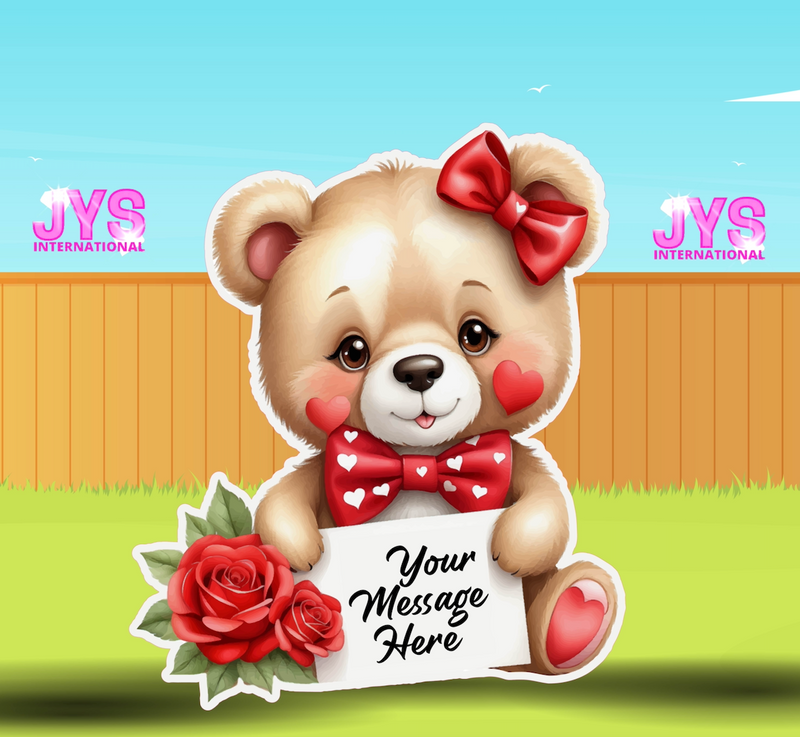 PERSONALIZED TEDDY GRAHAM: SINGLE - Yard Card Signs by JYS International