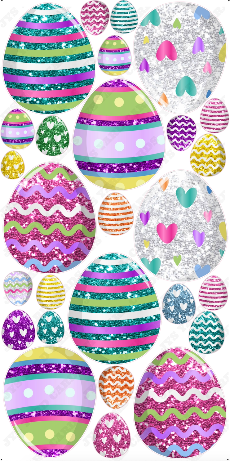 GLITTER EASTER EGGS - Yard Card Signs by JYS International