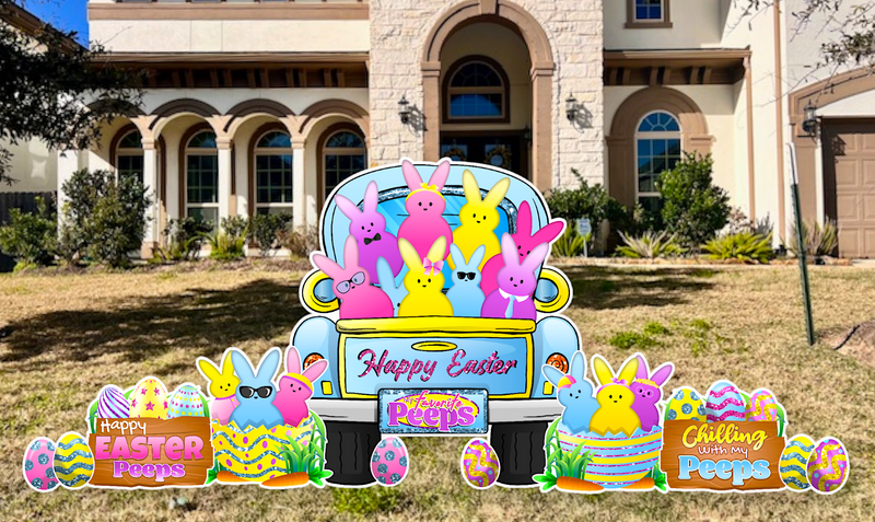 PEEPS TRUCK (4.5FT Truck) - Yard Card Signs by JYS International