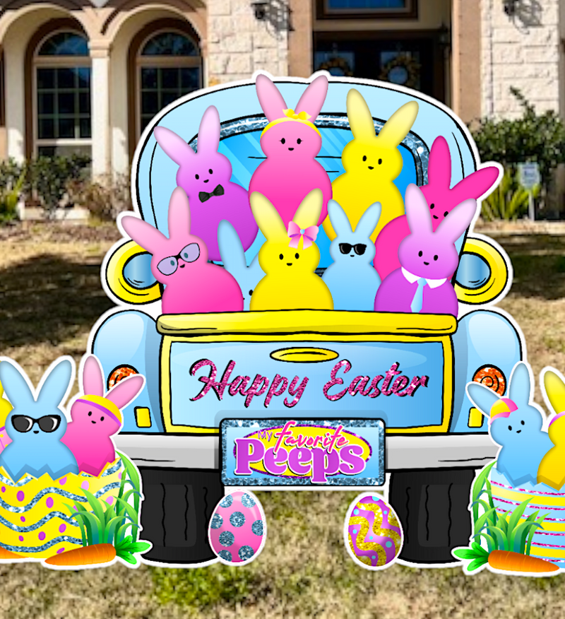 PEEPS TRUCK (4.5FT Truck) - Yard Card Signs by JYS International