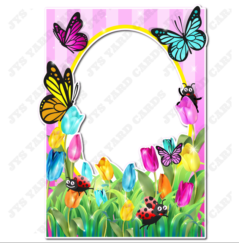 SPRING FLOWERS PHOTO FRAME - Yard Card Signs by JYS International