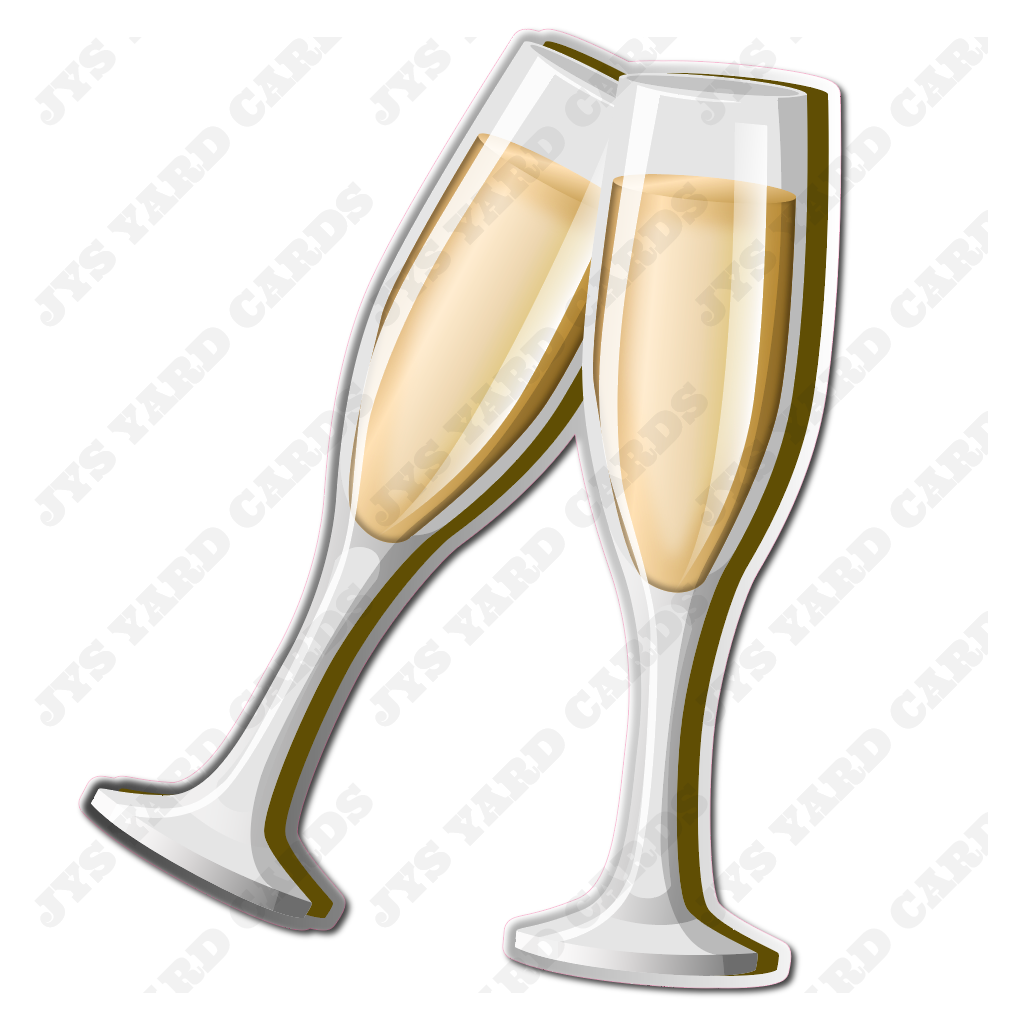 CHAMPAGNE GLASSES - Yard Card Signs by JYS International