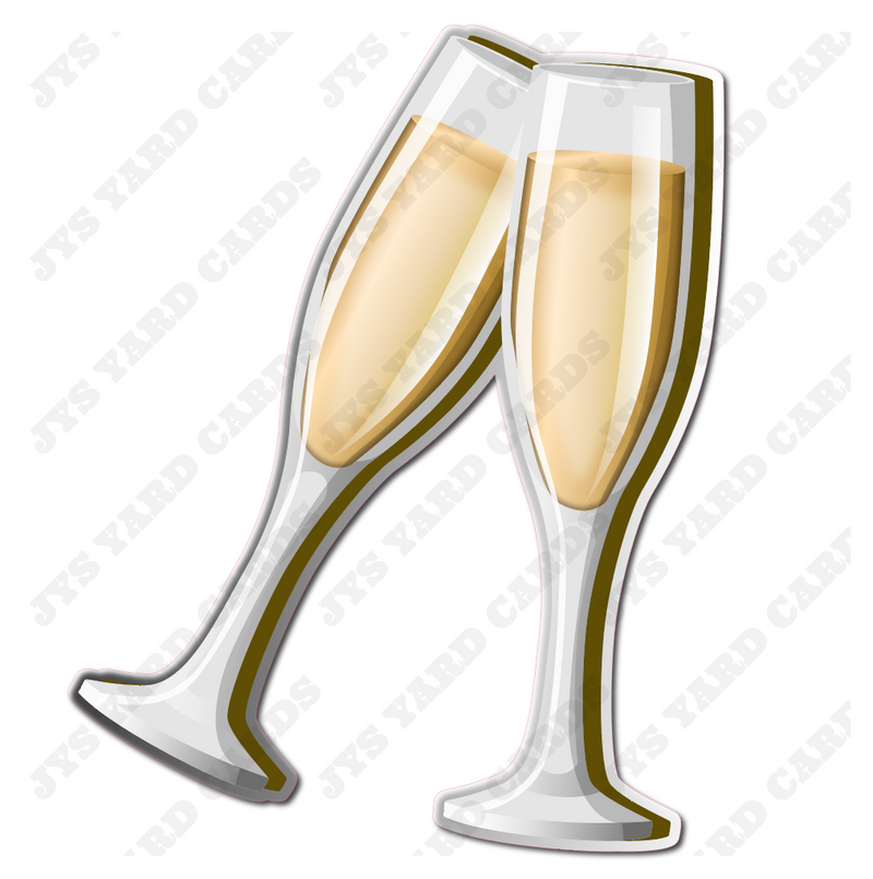 CHAMPAGNE GLASSES - Yard Card Signs by JYS International