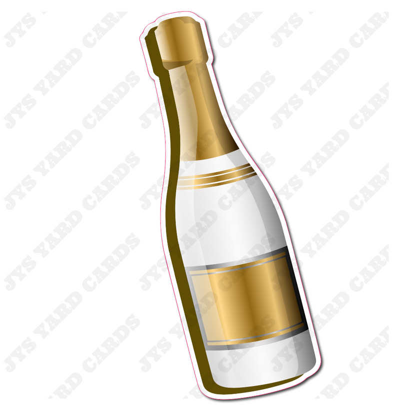 CHAMPAGNE BOTTLE - Yard Card Signs by JYS International