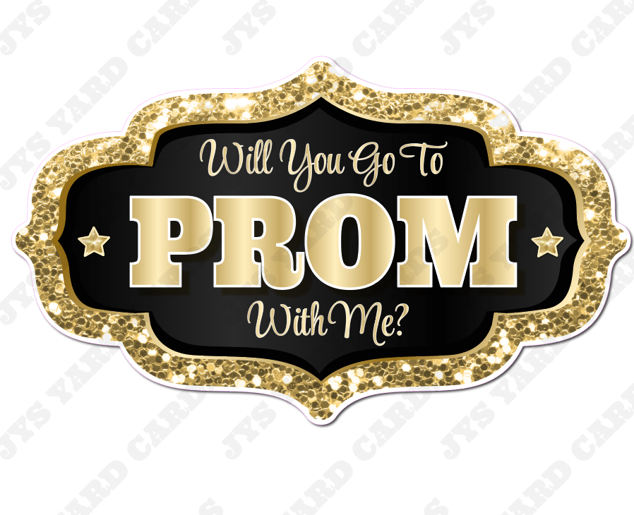 PROM CENTERPIECE: BLACK & GOLD - Yard Card Signs by JYS International