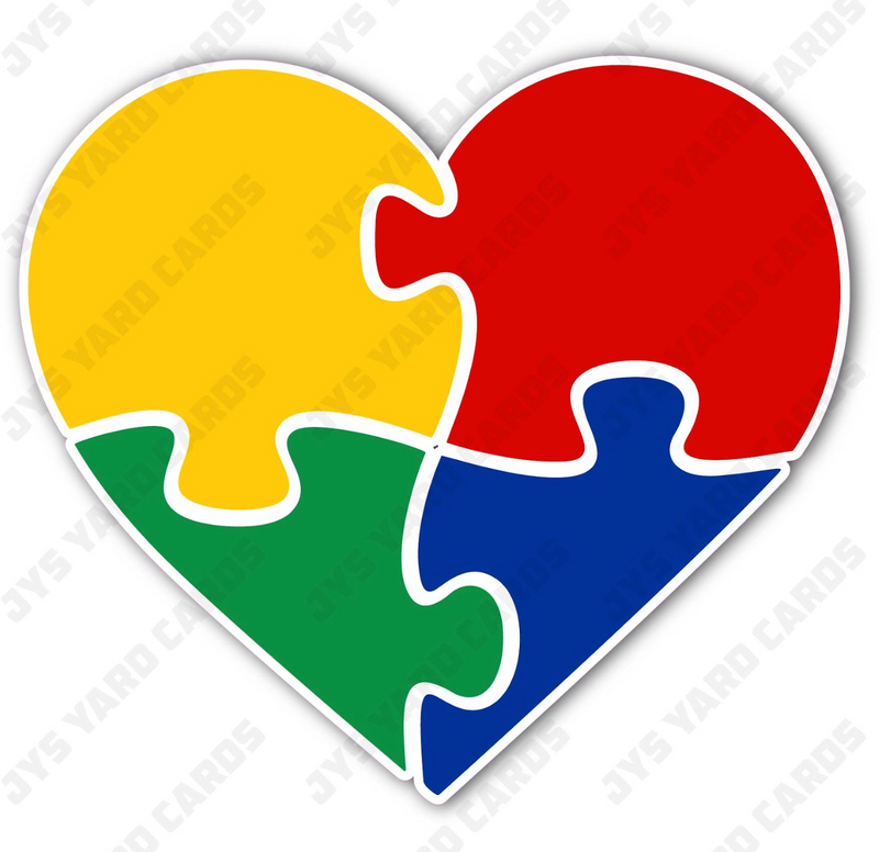 AUTISM HEART - Yard Card Signs by JYS International