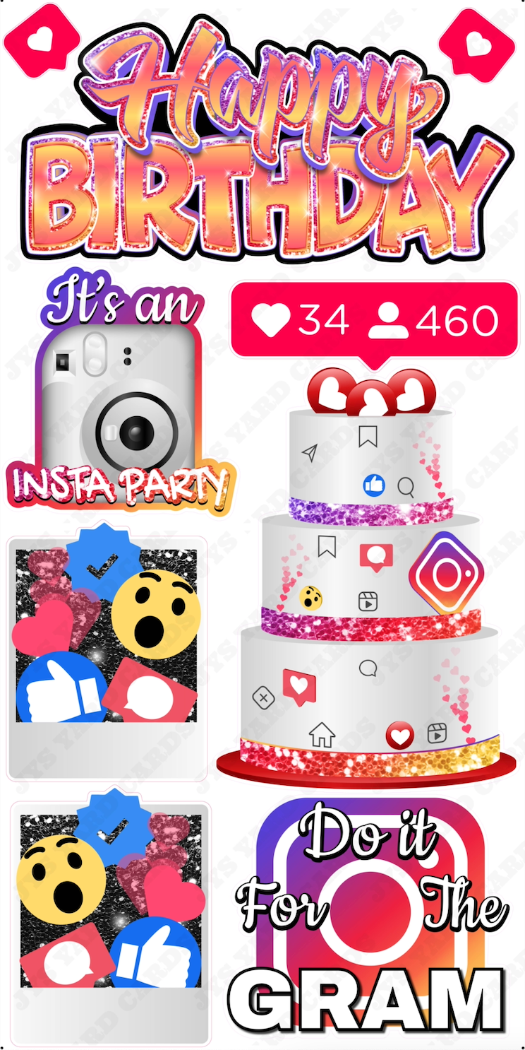 HBD INSTAGRAM THEME - Yard Card Signs by JYS International