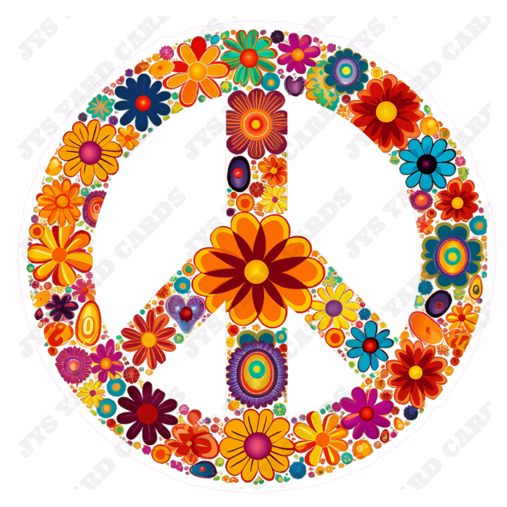 RETRO PEACE SIGN - Yard Card Signs by JYS International