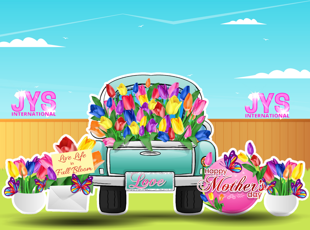 TULIP TRUCK (4ft Tall Truck) - Yard Card Signs by JYS International