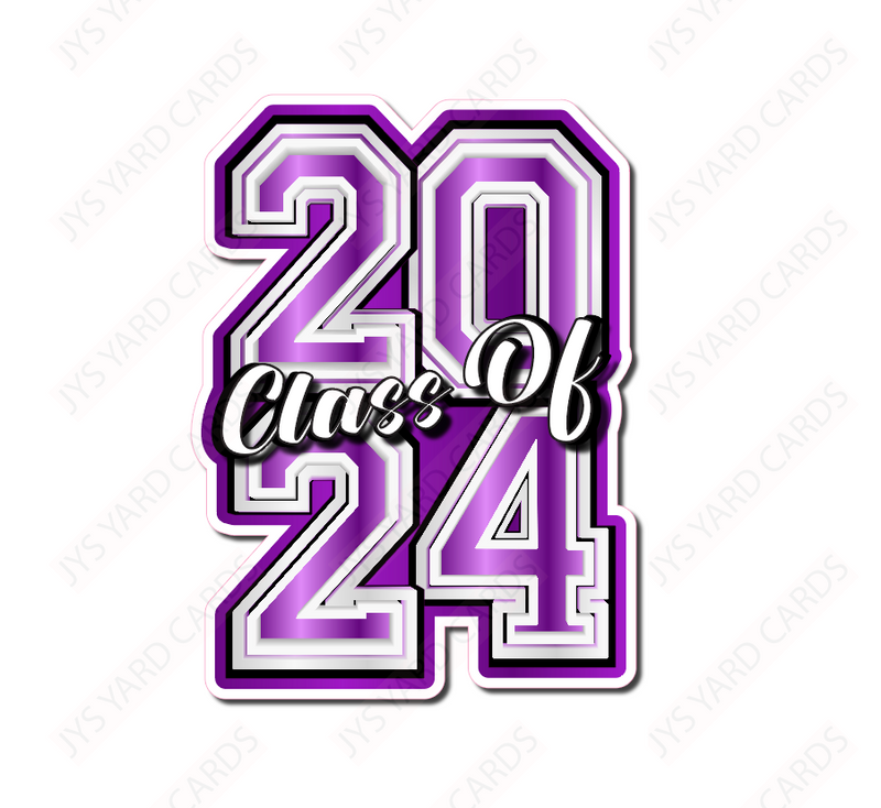 CLASS OF 2024: PURPLE - Yard Card Signs by JYS International