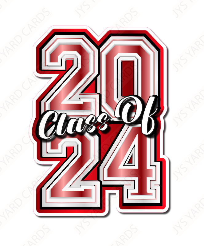 CLASS OF 2024: RED - Yard Card Signs by JYS International