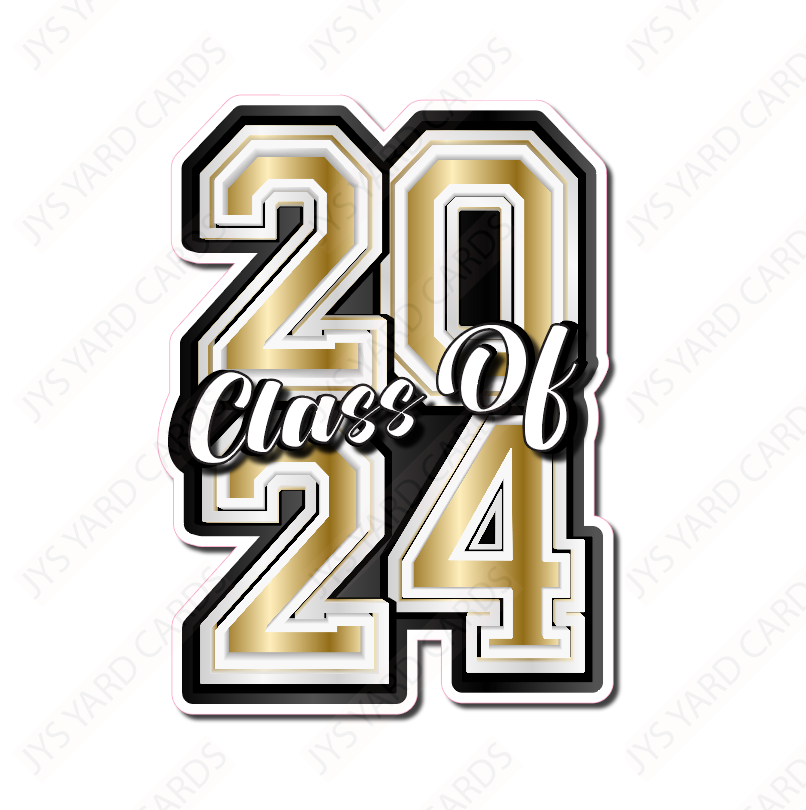 CLASS OF 2024: BLACK & GOLD - Yard Card Signs by JYS International