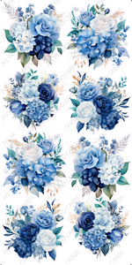 BLUE FLORALS - Yard Card Signs by JYS International