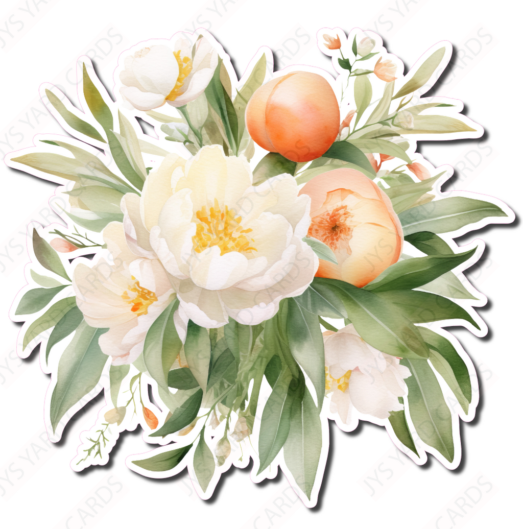 PEACH FLOWERS - Yard Card Signs by JYS International