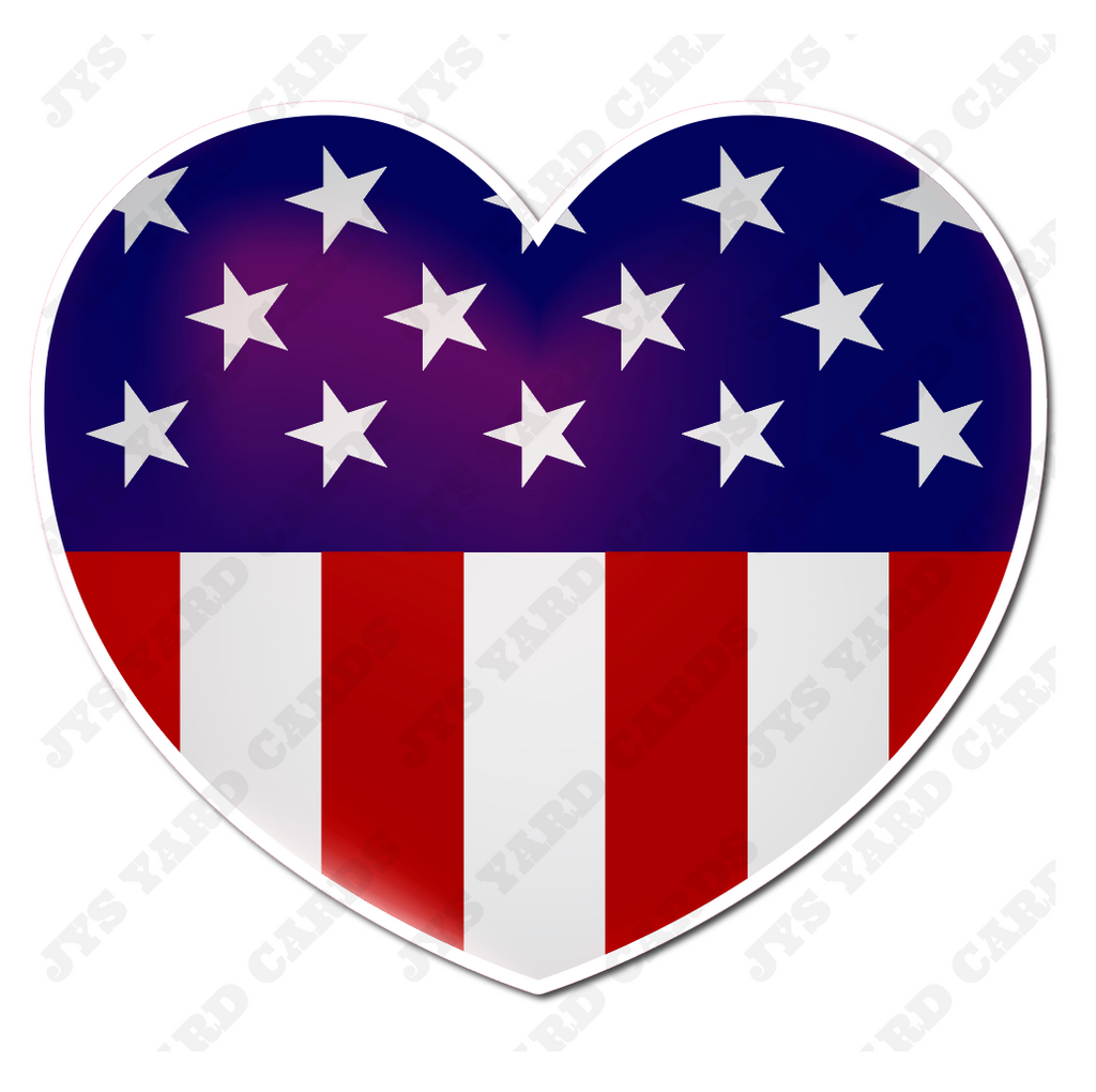 PATRIOTIC HEART - Yard Card Signs by JYS International