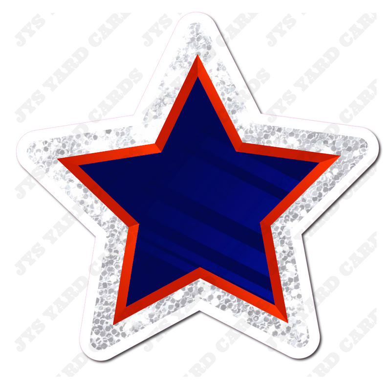 RED, WHITE, BLUE STAR - Yard Card Signs by JYS International