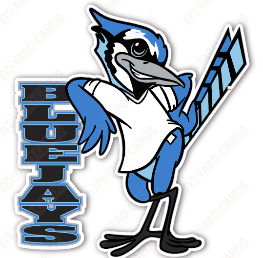 STANDING BLUEJAY MASCOT - Yard Card Signs by JYS International