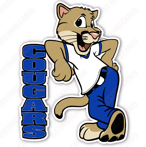 STANDING COUGAR MASCOT - Yard Card Signs by JYS International