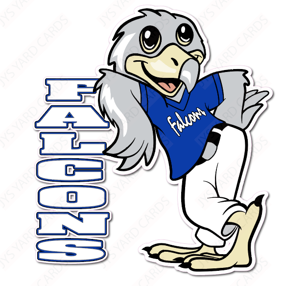 STANDING FALCON MASCOT - Yard Card Signs by JYS International