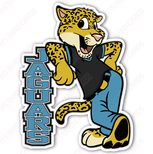 STANDING JAGUAR MASCOT - Yard Card Signs by JYS International