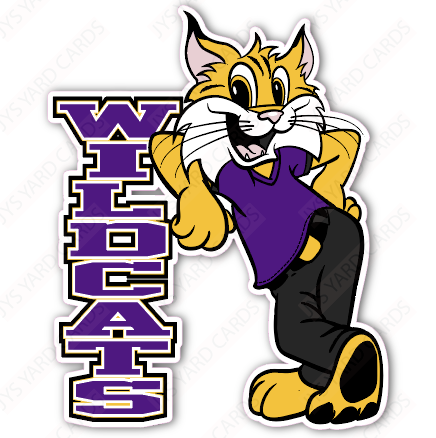 STANDING WILDCAT 2 MASCOT - Yard Card Signs by JYS International