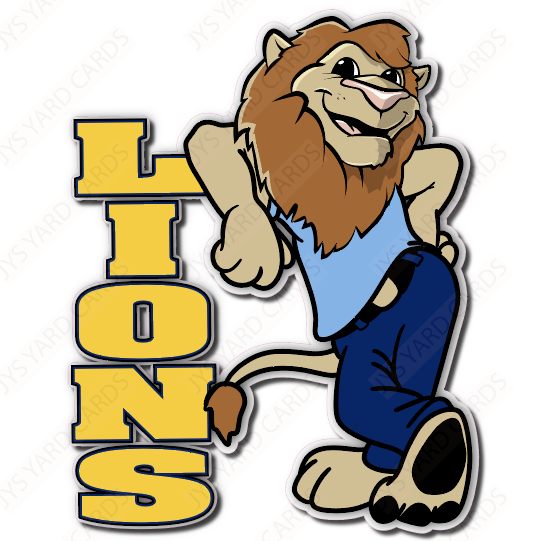 STANDING LION MASCOT - Yard Card Signs by JYS International