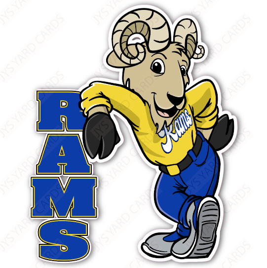 STANDING RAM MASCOT - Yard Card Signs by JYS International