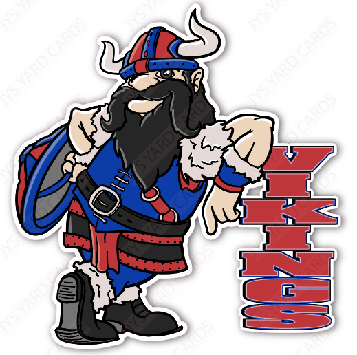 STANDING VIKING MASCOT - Yard Card Signs by JYS International