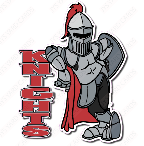 STANDING KNIGHT MASCOT - Yard Card Signs by JYS International