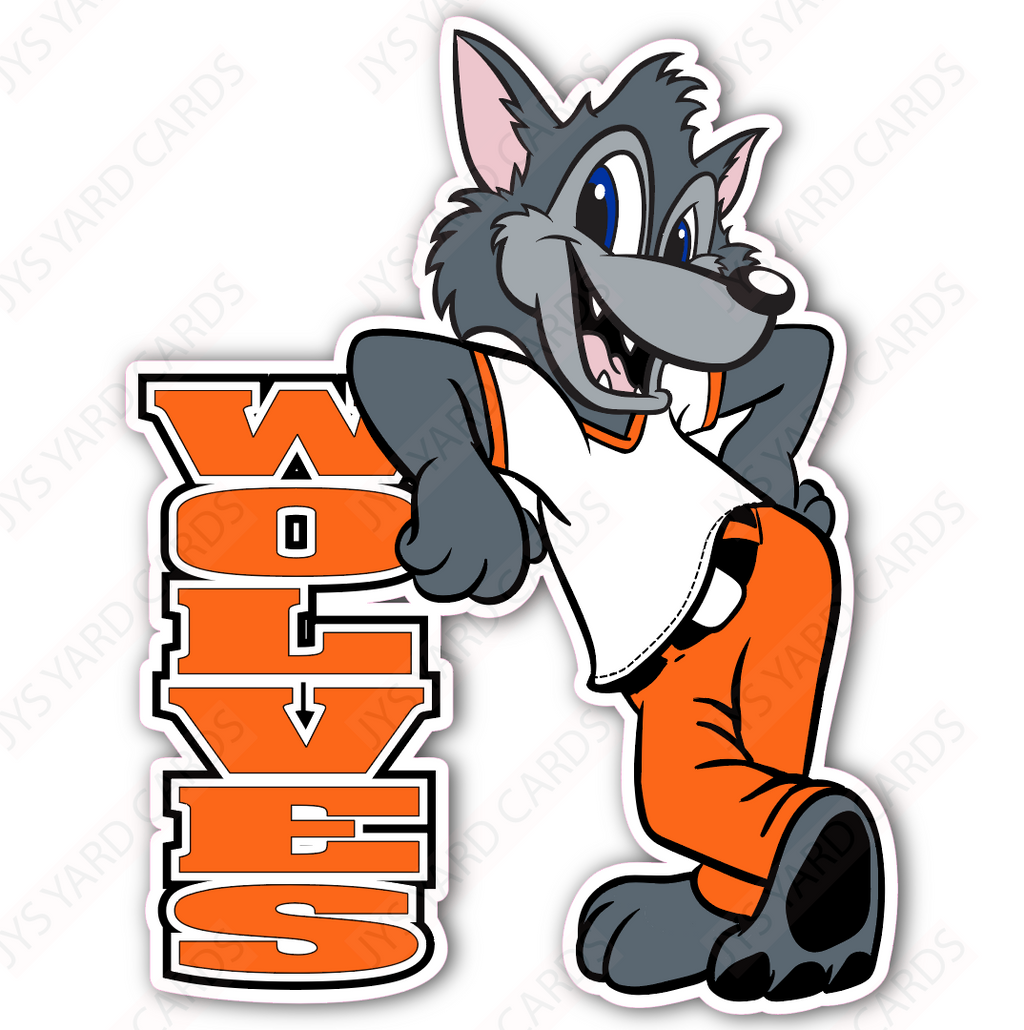 STANDING WOLF MASCOT - Yard Card Signs by JYS International