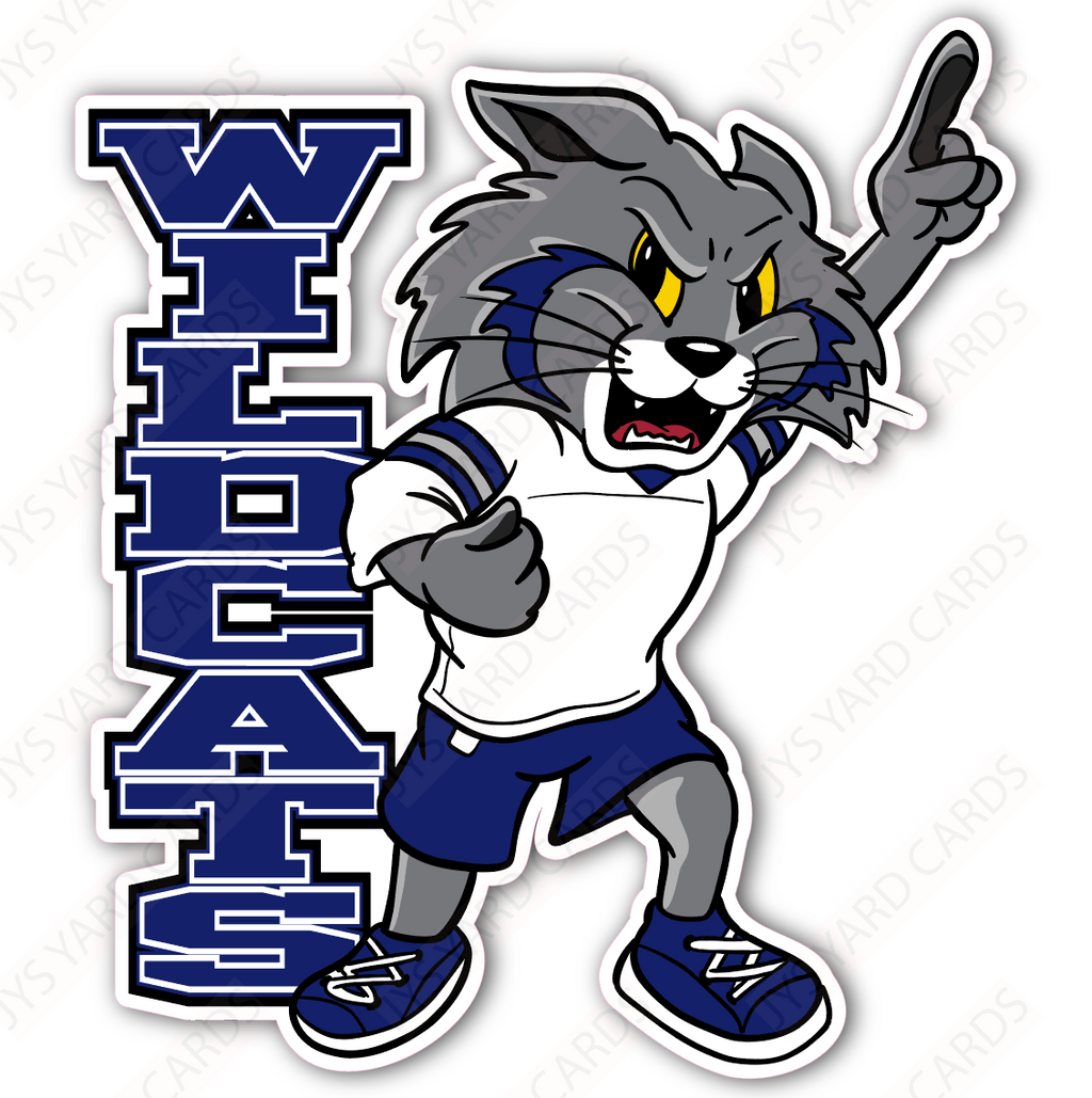 STANDING WILDCAT MASCOT - Yard Card Signs by JYS International