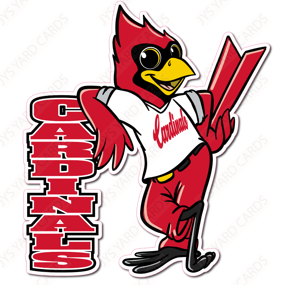 STANDING CARDINAL MASCOT - Yard Card Signs by JYS International