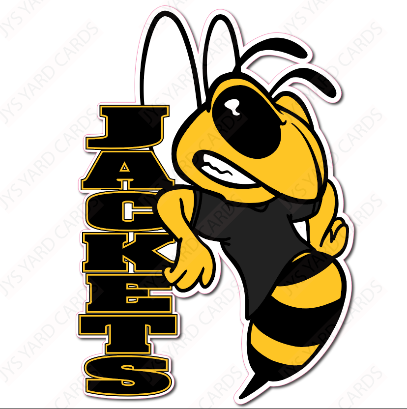 STANDING YELLOW JACKET MASCOT - Yard Card Signs by JYS International