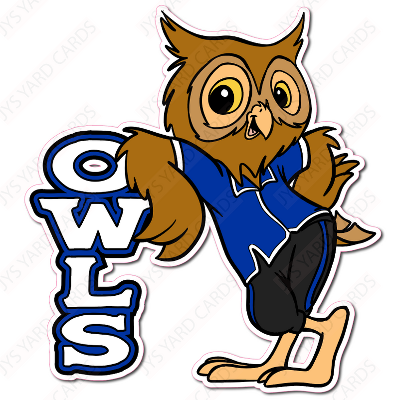 STANDING OWL MASCOT - Yard Card Signs by JYS International